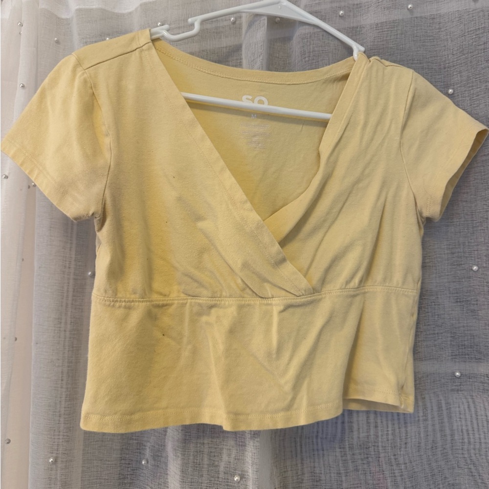Yellow V-Neck Baby Tee